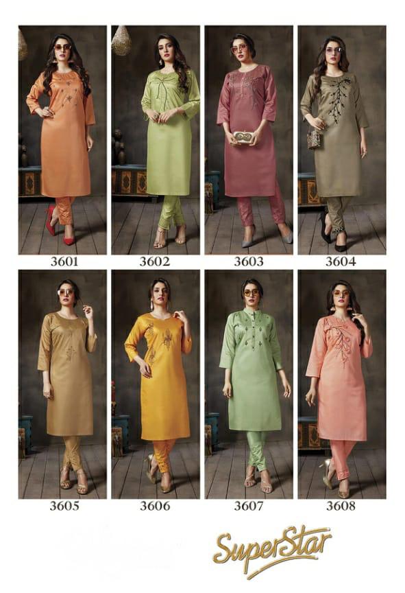 Superstar 2 Fancy Ethnic Wear Silk Designer Kurti With Bottom Collection